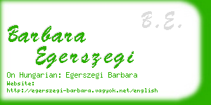 barbara egerszegi business card